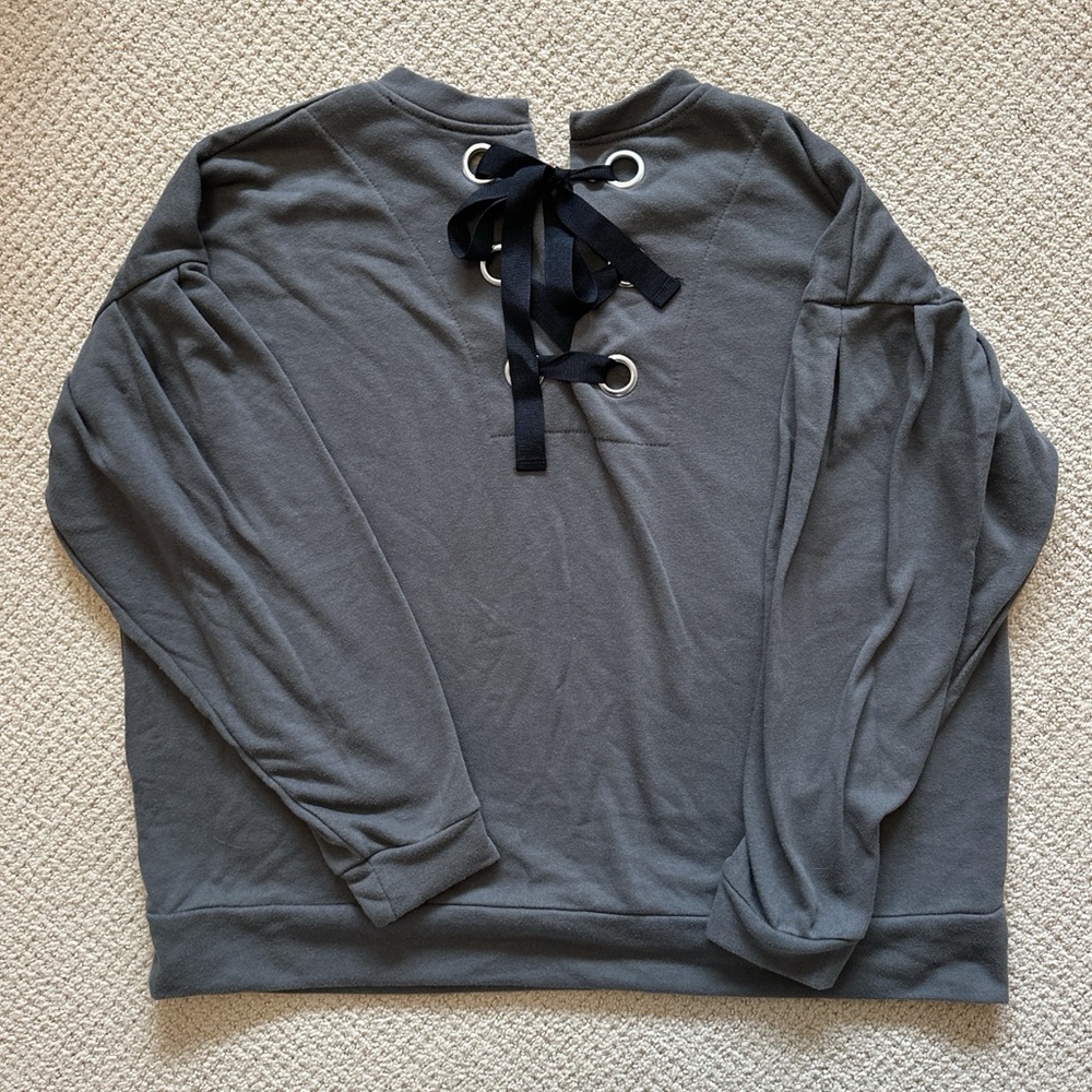 Women’s Reversible Lace Up Sweatshirt